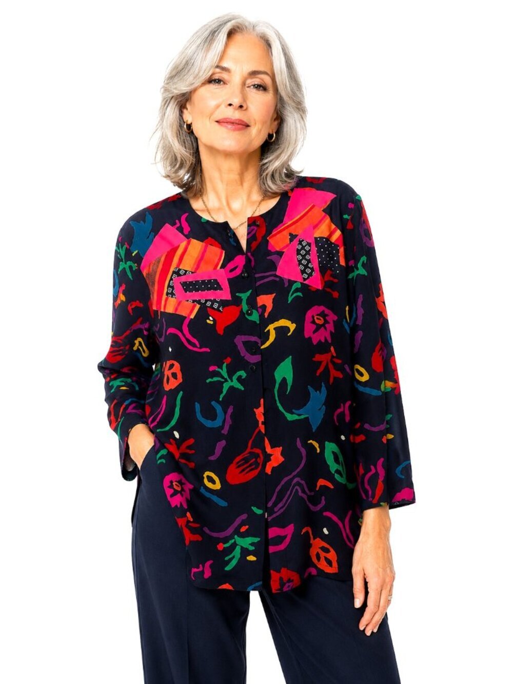 Canvasbacks Lutton & Horsfield Multicolor Abstract Patchwork Silk Cardigan